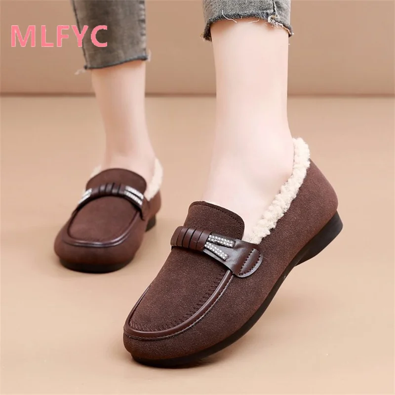 New Fashion Versatile Cotton Shoes Women's Plush Thickened Snow Boots Warm and Anti slip Cotton Shoes
