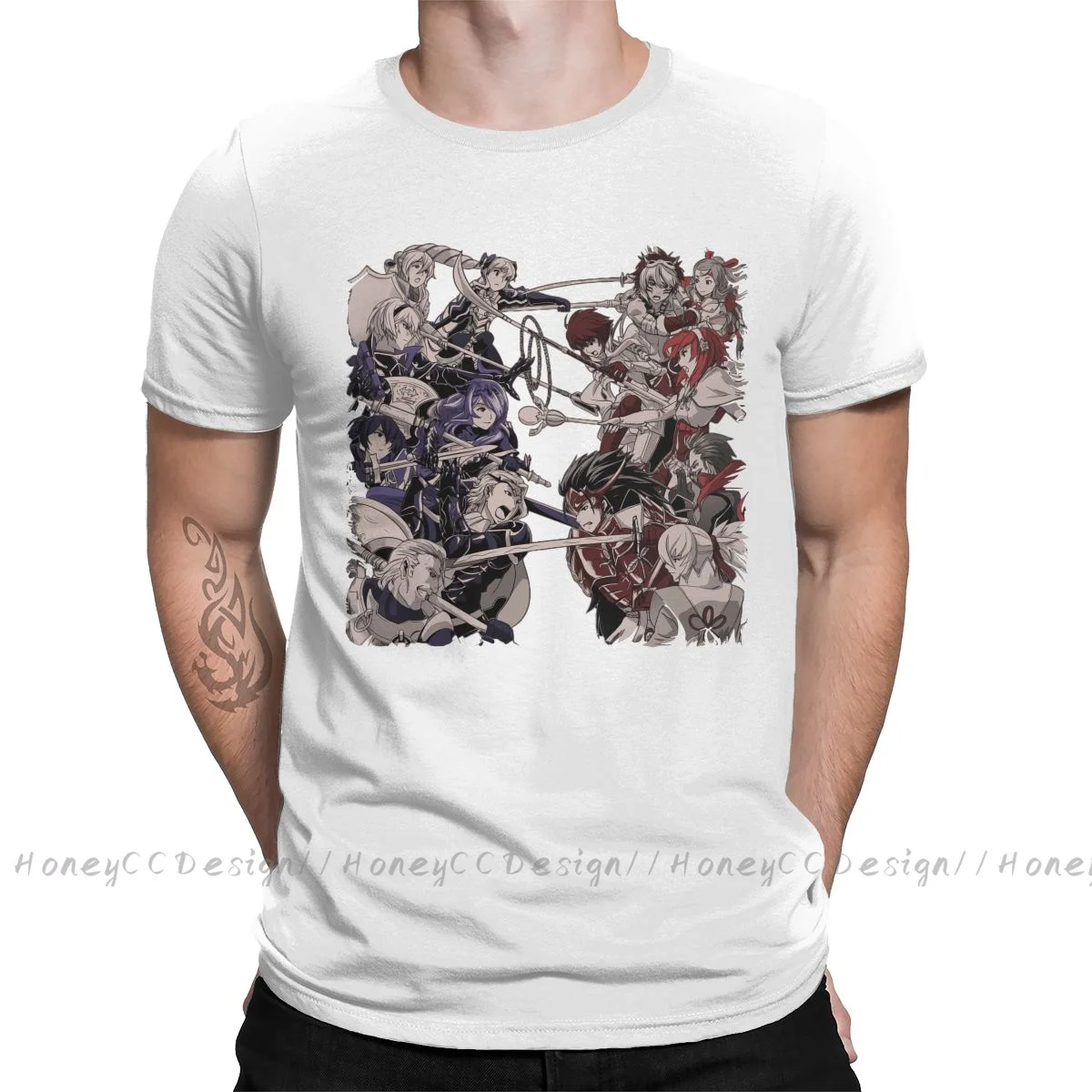 Fire Emblem T-Shirt Uomo Top Quality 100% Cotone Corto Mai_All Out War Fire Emblem Manica Estiva Camicia Asual T-Shirt Allentata