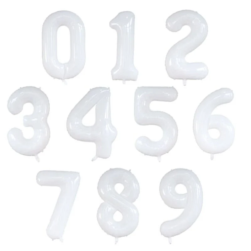 thumbnail image 1 of Globos de helio de aluminio grandes de 40 pulgadas con números del 0 al 9, decoraciones para fiestas de bodas, baby showers, figuras grandes, suministros para globos de aire, 1 of 5