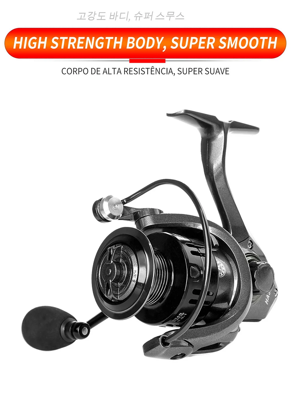 BAKAWA Metal Spool Fishing Spinning Reel Super Smooth Gear Ratio 5.0:1/4.7:1 Carp Wheel HA1000-7000 Metal Line Cup Sea Tackle