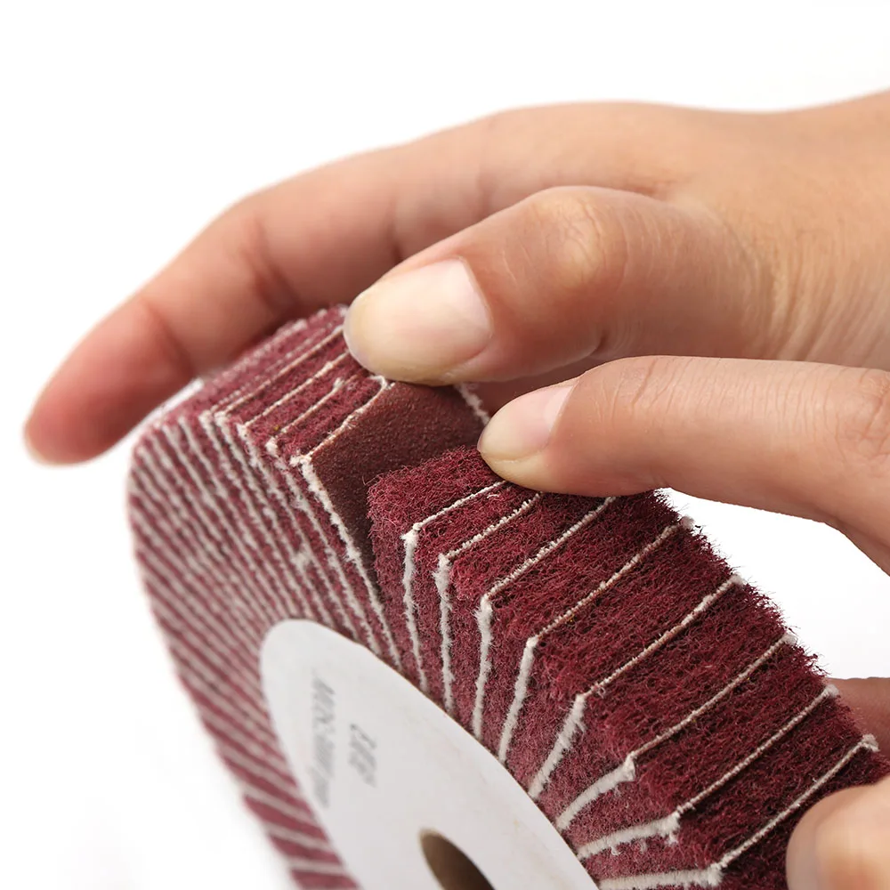 1Pc Nylon Faser Klappe Rad Nicht-woven Scheuer Pad 25/50mm Dicke Polieren Disc 4/5/6/8/10/12 zoll Schleif Disc 120/240 Grit – Detail 8