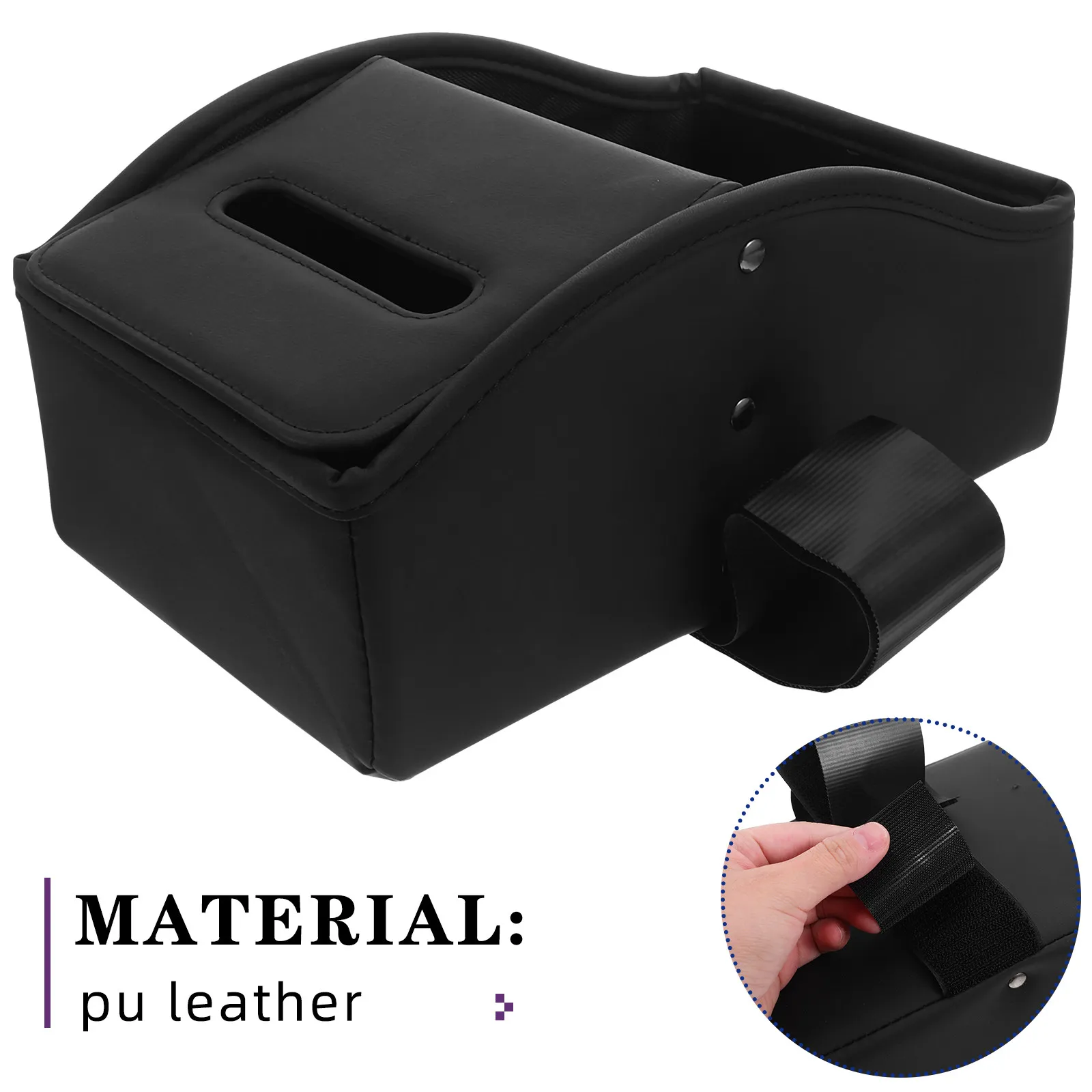 차량용 팔걸이 티슈 박스 홀더, 차량 장착형 냅킨 디스펜서, 견고하고 안전한 장착, 범용 사이즈 호환, 세련된 인테리어