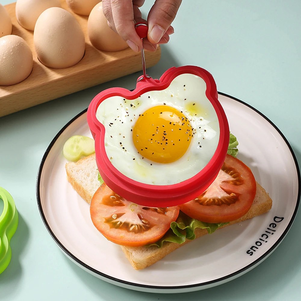 

Silicone Fried Egg Mold Bear Shape Omelette Non Stick Egg Cooking Pancakes Maker Moulds Breakfast Sandwich Cooker Kitchen Tools