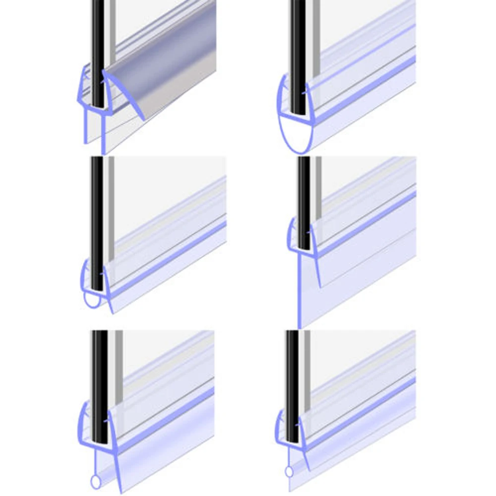 1M 6-12mm F U h Shape Sealing Strips Silicone Rubber Seal Strip Window Seal Glass Door Weatherstrip Hardware Bathroom Accessarie