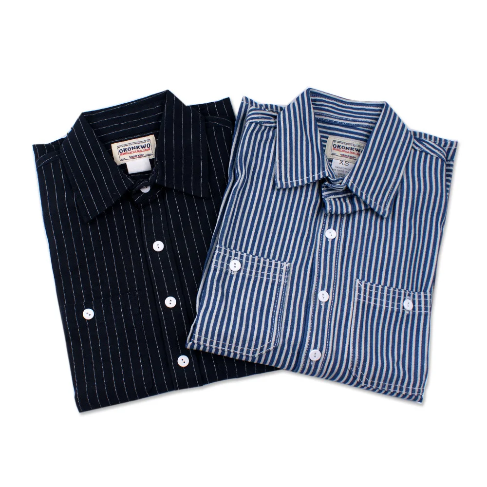 Mens Long Sleeve Shirts American Primary Color Denim Outdoor Trekking Climbing Camping Work