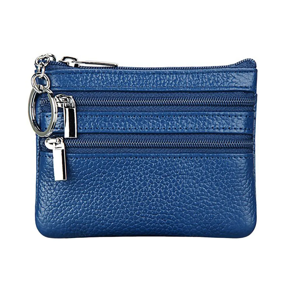 2023 New PU Leather Money Coin Purse Wear-resistant with Key Ring Credit Card Holoder Zipper Waterproof Wallet Money Bag Male