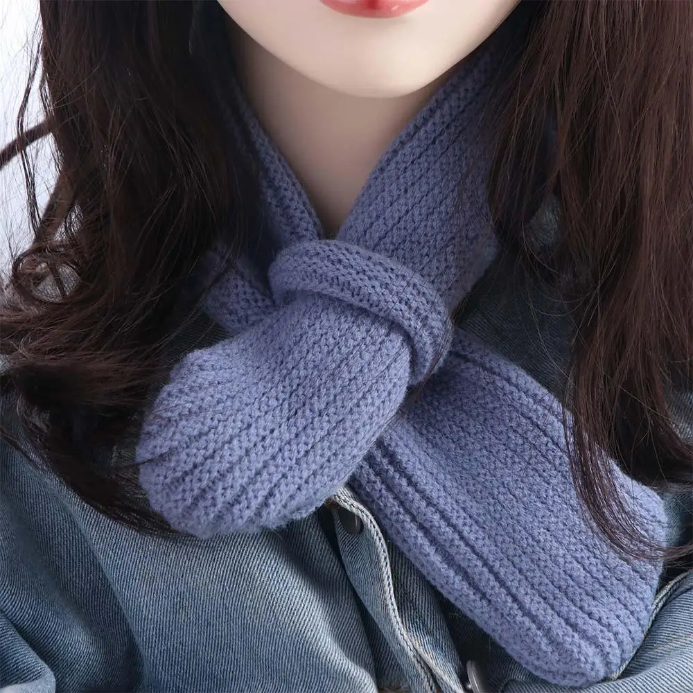 패션 솔리드 컬러 소년 소녀 스카프 캐주얼 방풍 어린이 니트 스카프 두꺼운 야외 겨울 니트 스카프 