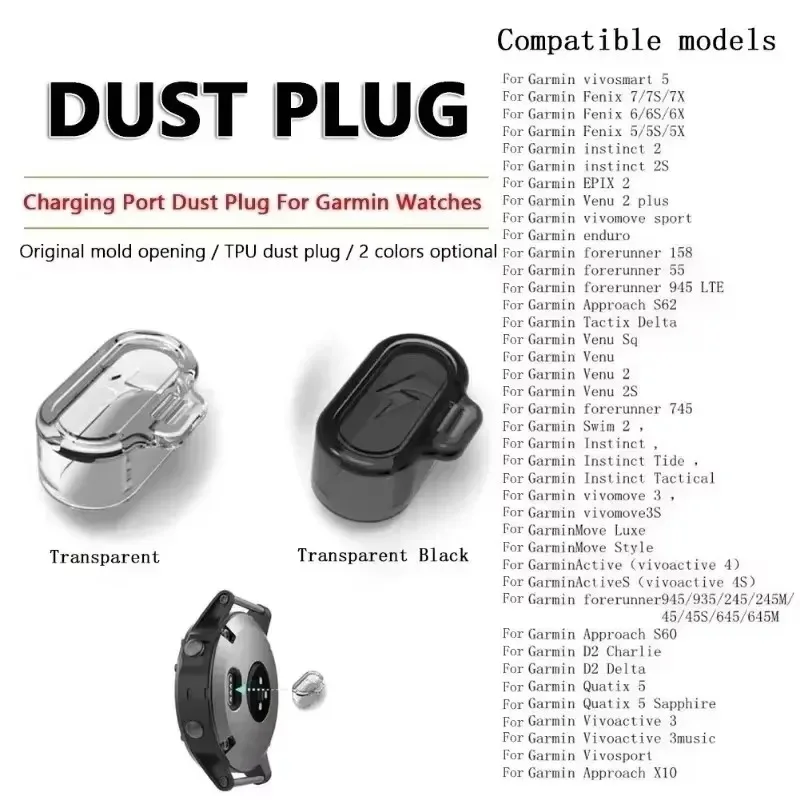 Clear TPU Dust Cover and Cap for Smartwatch Fitness Trackers