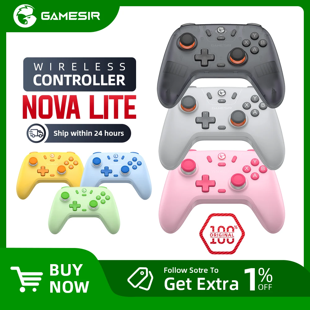 GameSir Nova Lite Bluetooth Game Controller - Enhanced Design with Hall Effect, New Colorways