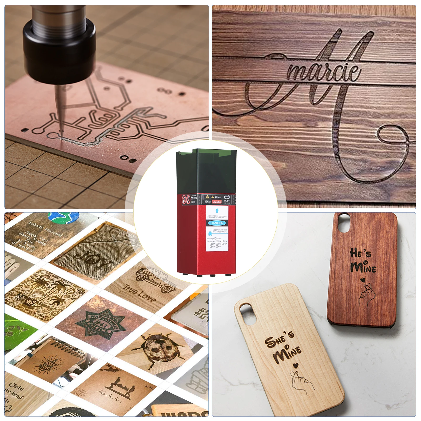 Laser Engraving Machine 10W 20W 30W 40W 80W Laser Module 450nm Engraving Laser Head Fixed Focal Length High Precision Engraving For CNC Engraver