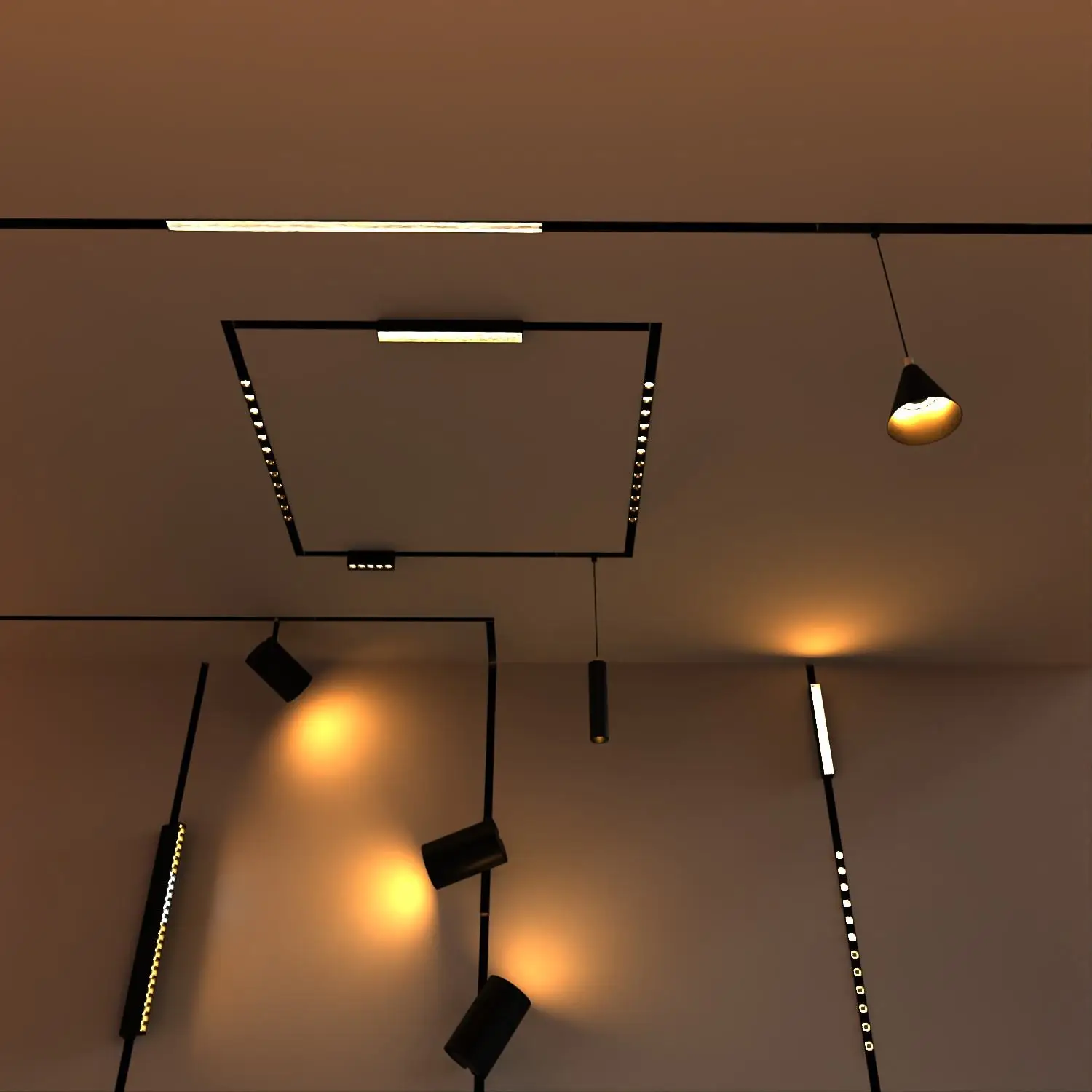 Magnetic Track Light LED Modern Ceiling Lamp Spotlight Grille Fixture Downlight Embedded Living Room Store Shopping Mall Home 5