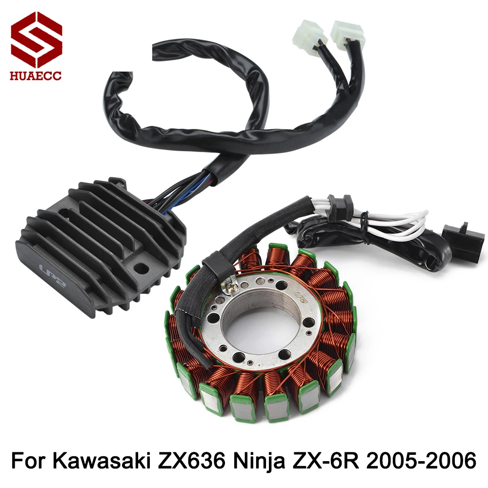 

Generator Stator Coil Voltage Regulator Rectifier Kit for Kawasaki ZX636 Ninja ZX-6R ZX6R ZX 6R 2005 2006