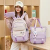 Backpack 3Pcs/Set for Girls Large Capacity Middle Schoolbag Student Schoolbag Set School Backpack Bags for Teenage Students Bag 1
