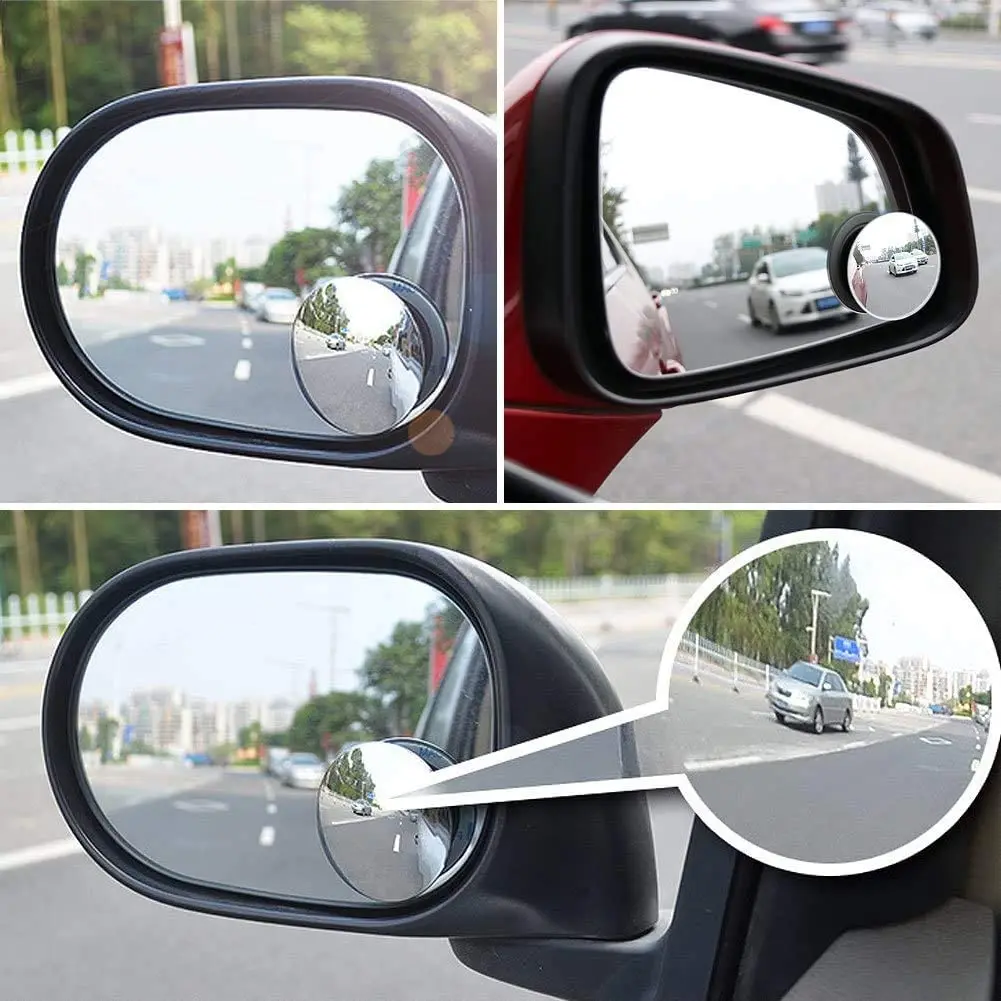 2PCS specchietto retrovisore convesso per auto regolabile a 360 gradi per parcheggio auto grandangolare specchietti senza montatura HD Blind Spot