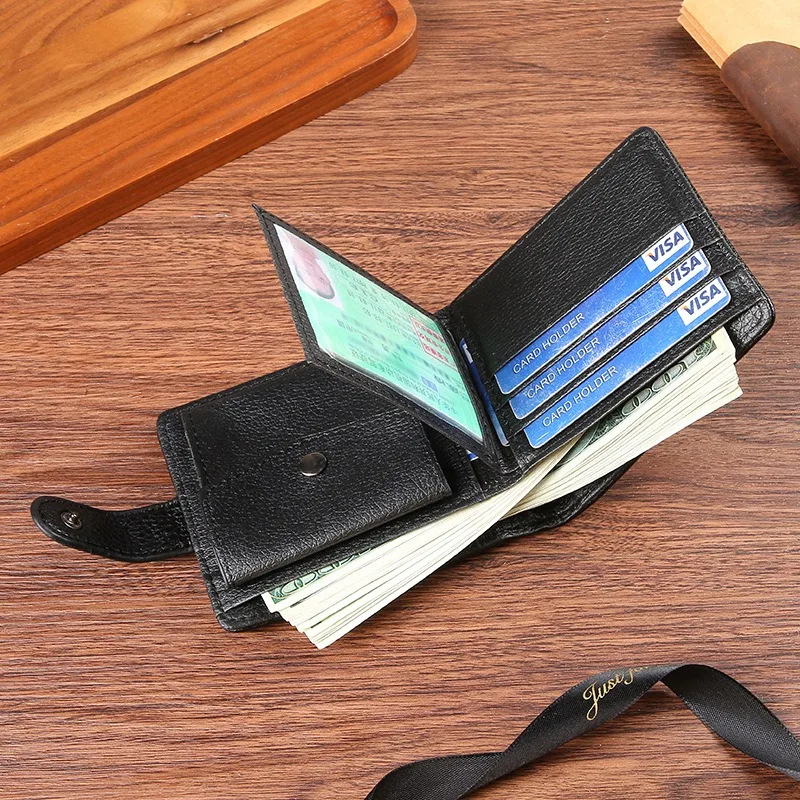 PU Leather Mens Wallet Premium Product Wallets for Man Short Black Walet Portefeuille Homme Short Purses 4