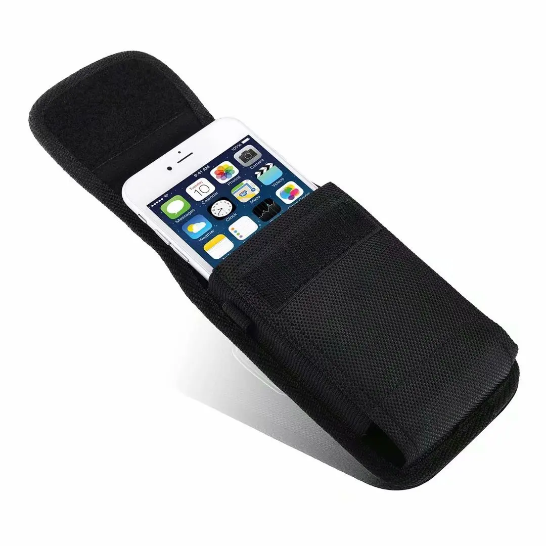 Compact Black Phone Pouch with Belt Clip
