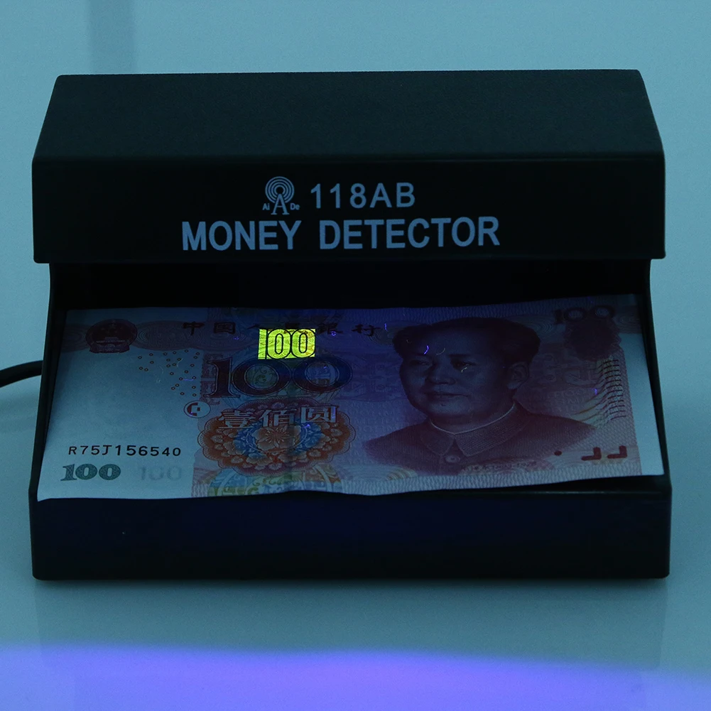 UV light practical counterfeit bill currency fake money detector checker EU plug black color 183x82x90 mm forged money tester money detector pen
