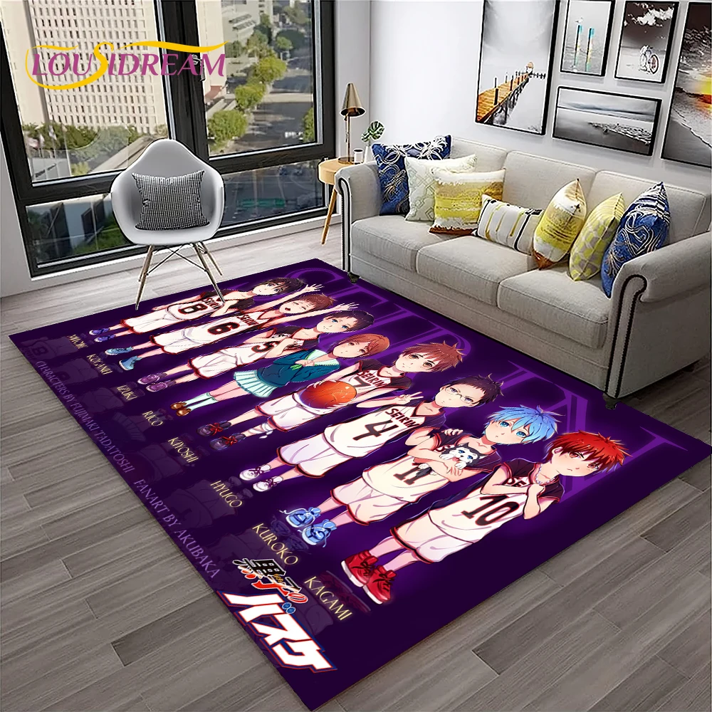 3D Cartoon Kuroko's Basketball Anime Carpet Rug for Home Living Room Bedroom Sofa Doormat Decor,kids Area Rug Non-slip Floor Mat