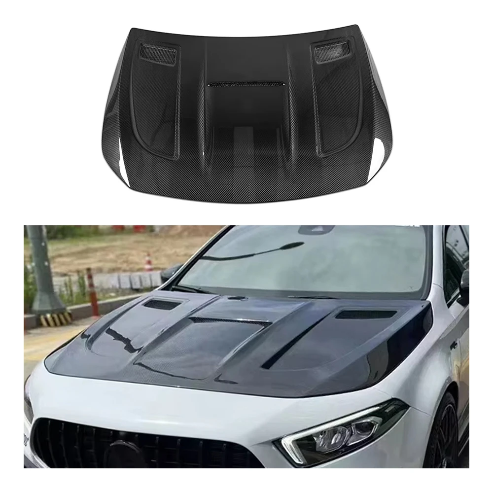 Dry Carbon Fiber automotive part Body Kit Engine Hood Bonnet for Mercedes Benz W177 A Class A35 A45s Hatchback Sedan