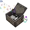2024 Wooden Engraving Vintage Music Box Hand-Cranked Music Box Girlfriend Wife Can't Help Falling In Love Birthday Presents Gift 3