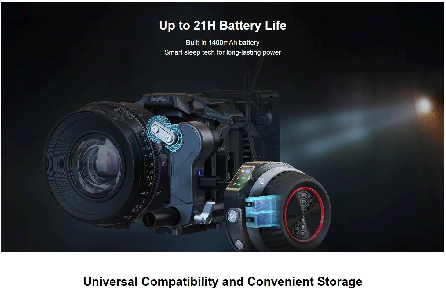 Description Picture 4 of itemSmallrig Wireless Follow Focus Kit Precision Control Supports PD & QC Fast Charging 21h Battery Life