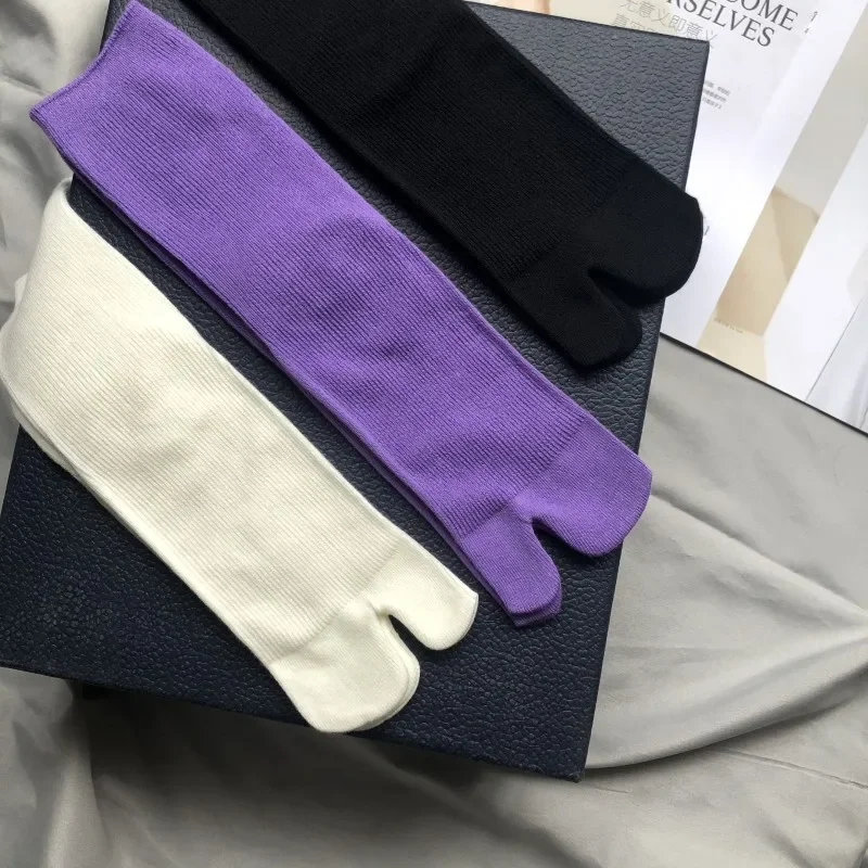 Split Toe Socks Combed Cotton Split Toe Socks Unisex Simple Comfortable Two-Toed Socks Japanese Harajuku Men Women's Tabi