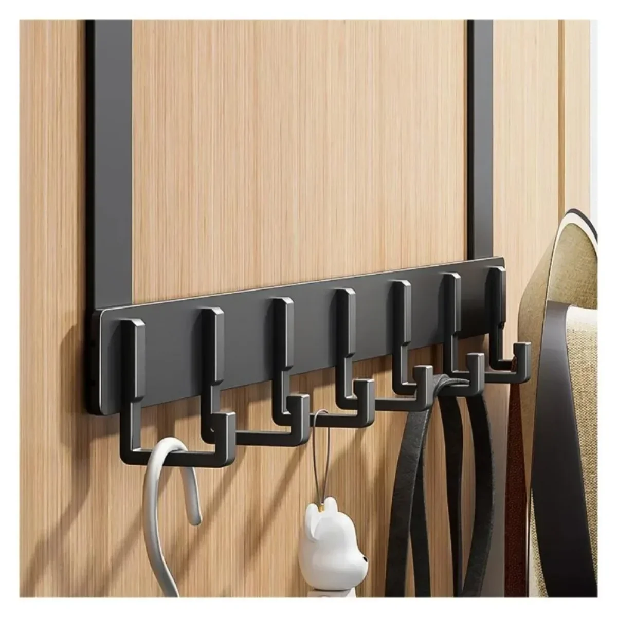 Hooks Over The Door 7 Hooks Clothes Coat Hat Towel Hanger Bathroom Punch-free Hangers Organizer Storage Kitchen Accessories