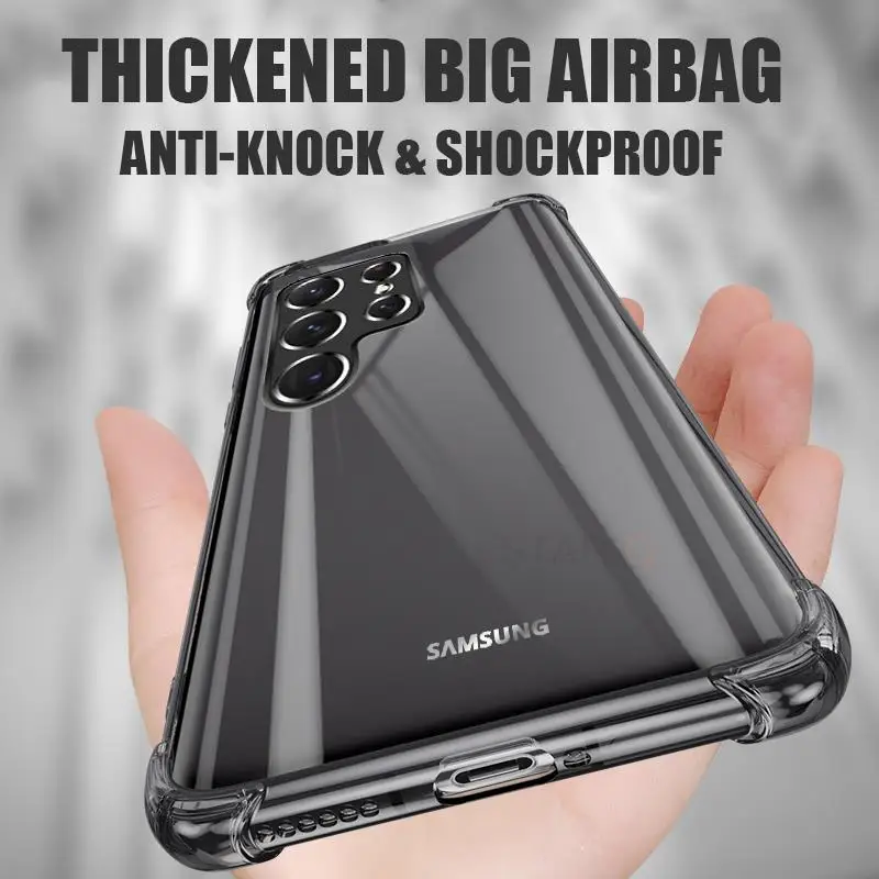 Shockproof Black Transparent Silicone Back Cover