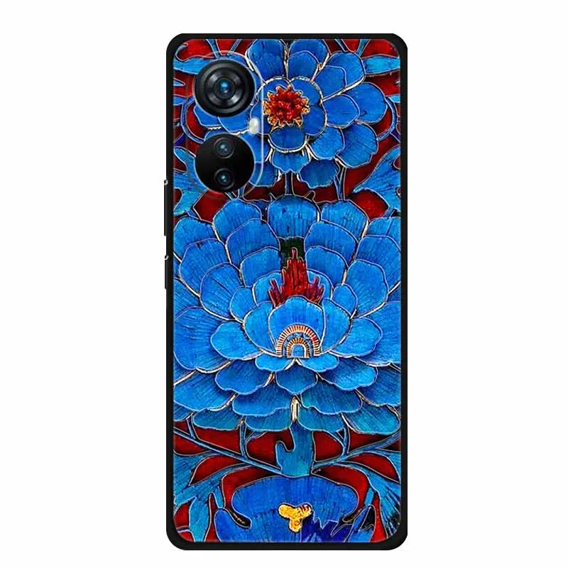 Elegant 3D Relief Emboss Black Silicone Soft Back Case