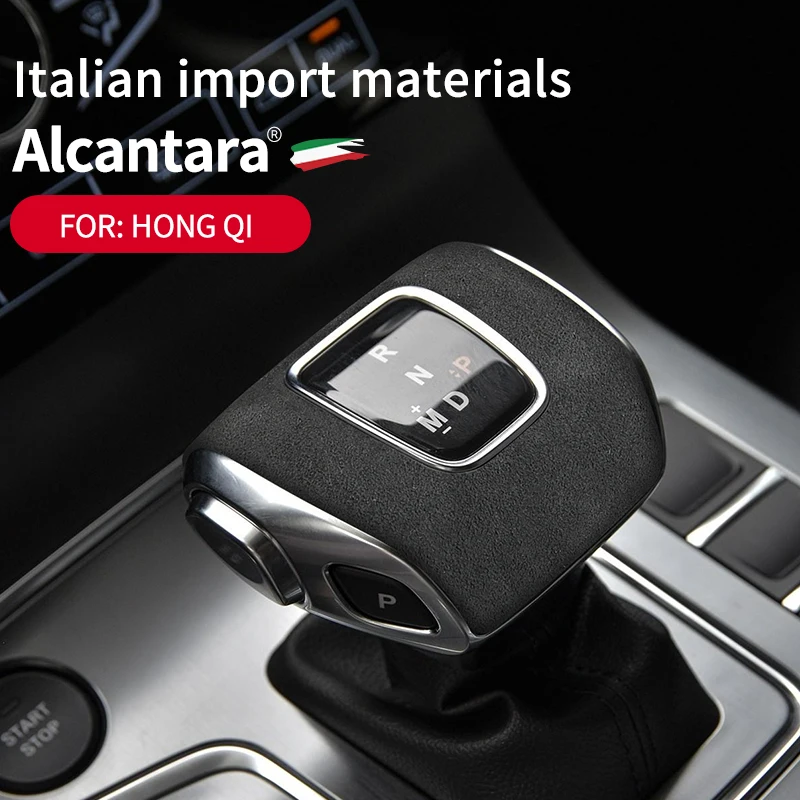 

For Red Flag H5 HS5 HS7 E-HS9 E-HS3 E-QM5 Alcantara Suede Gear Shift Cover Car Interior Head Shifter Protection Case