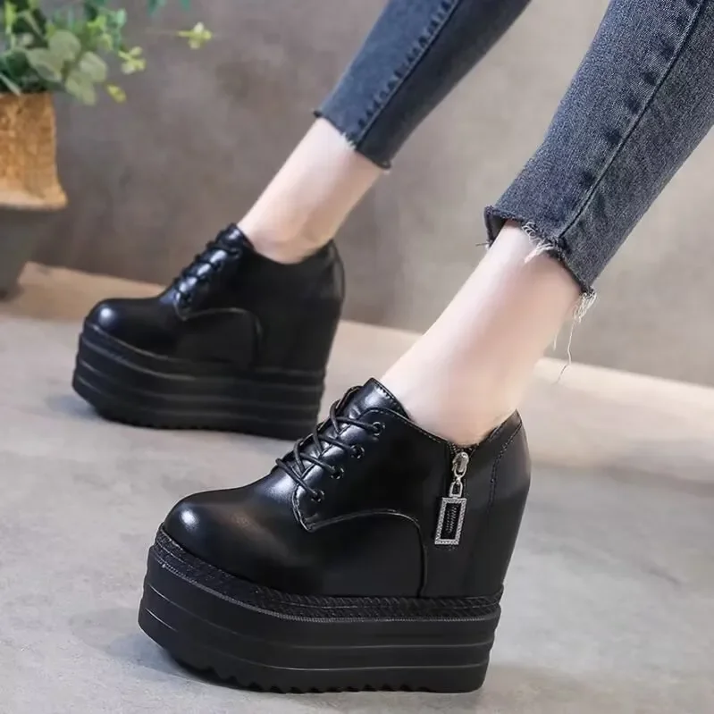 Women Sneakers Breathable Vulcanize Shoes Waterproof Wedges Platform Woman Sneaker Leather Casual Shoes Zapatos Mujer Zapatillas