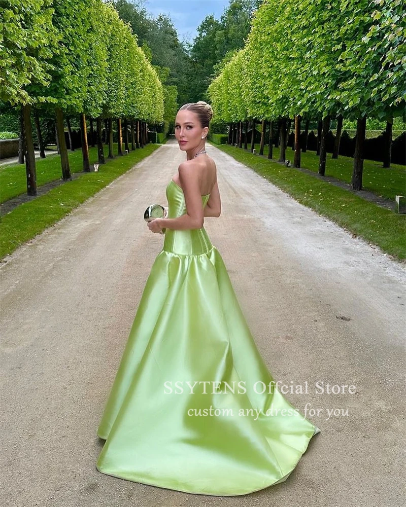 green emerald velvet dress Olive Green Satin Formal Dress A-Line Square Neck Prom Dresses 21645 Custom Colors / US10 main image 0