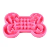Pet Slow Food Bowl Silicone Bone Shaped Anti-Skid Dog Bowl Cats Feeding Bowls Leakproof Food Feeder Training Dog Slow Food Pet 5
