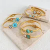 316L Stainless Steel Bracelet Bangle For Women 18k Gold Plated Waterproof Boho Women's Openable Charm Bracelets Bangles 4