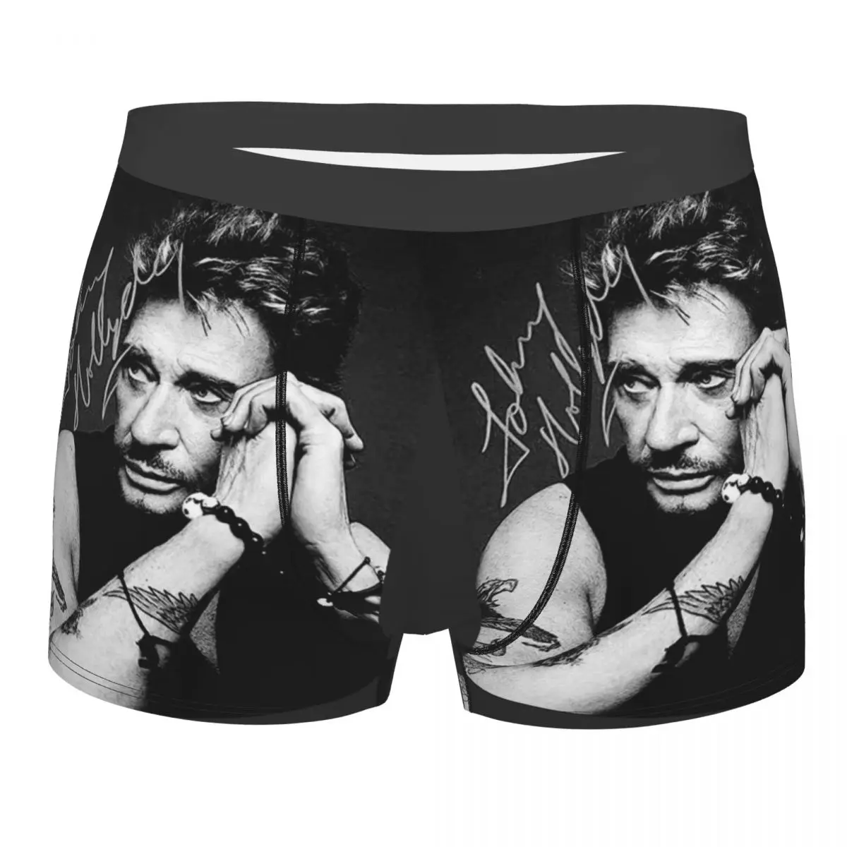 France Rock Singer CrewJohnny Hallyday Men Boxer Briefs Underpants Highly Breathable High Quality Gift Idea