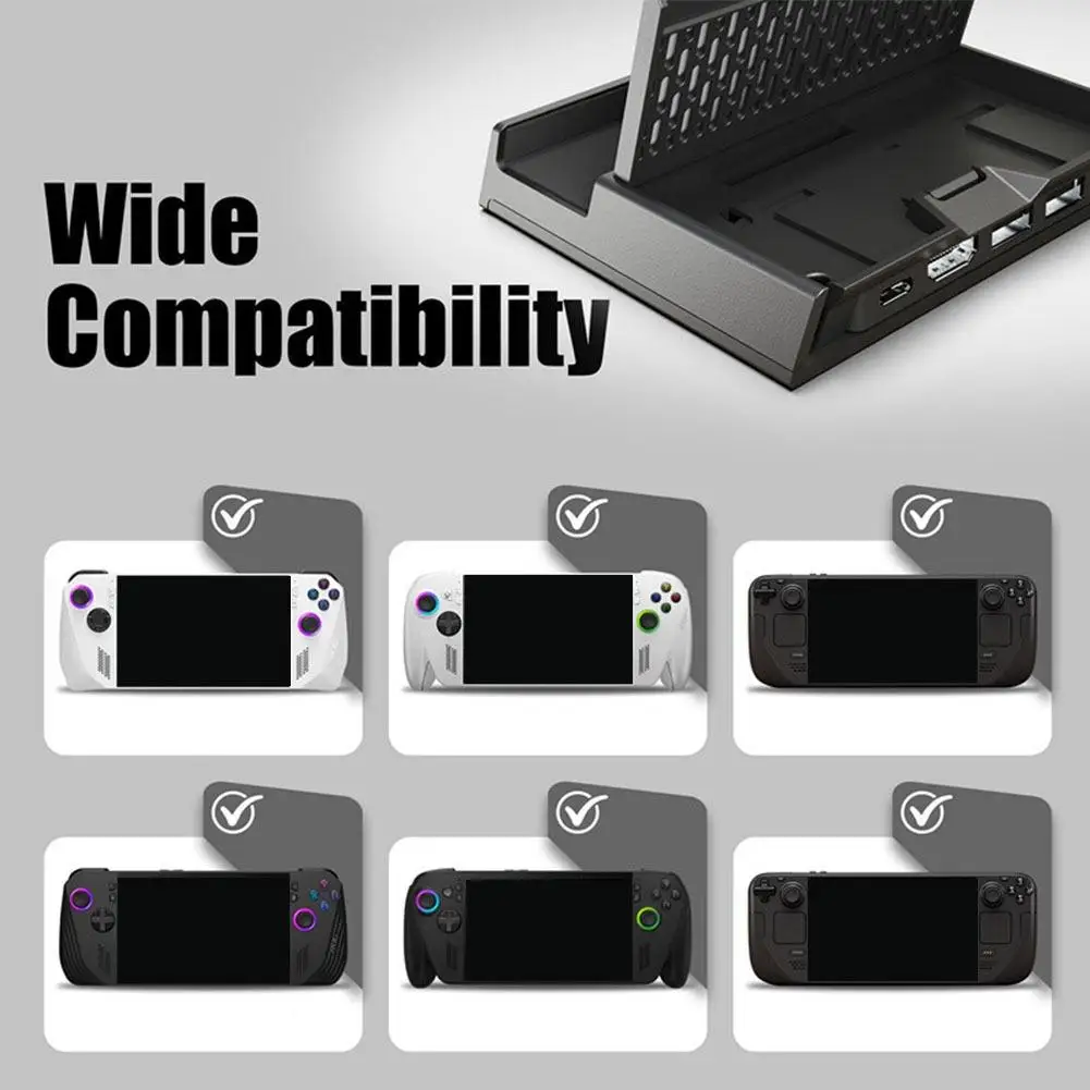휴대용 도킹 스테이션 USB C 허브 (ROG, Xbox Ally X, Steam Deck 게임용 핸드헬드 확장 도크, 노트북 PC 전자기기용)