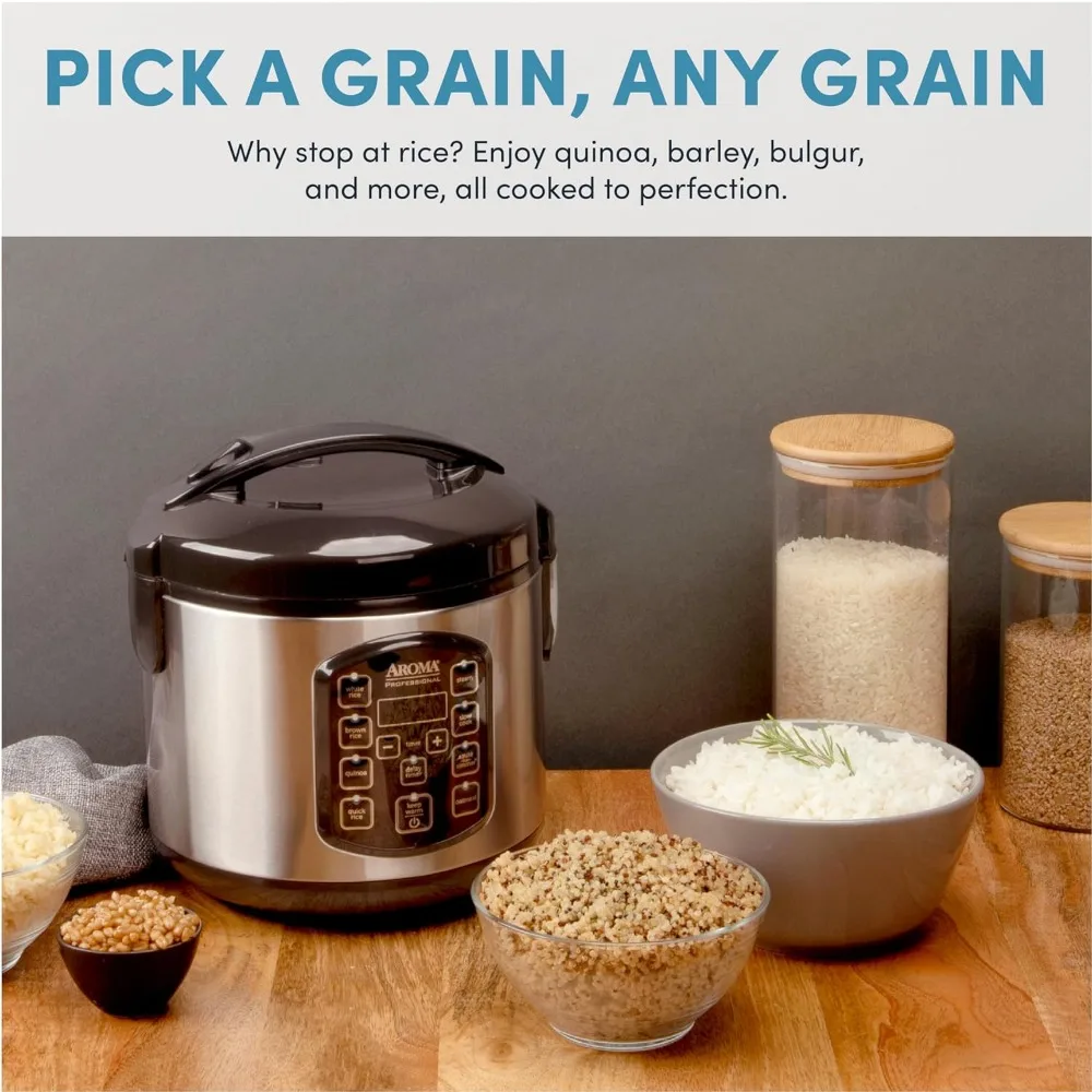 Rice Cooker, 4-Cup Uncooked 2.5 Quart, Programmable Digital Controls with Automatic Keep Warm Mode, Sensor Logic Technology 4
