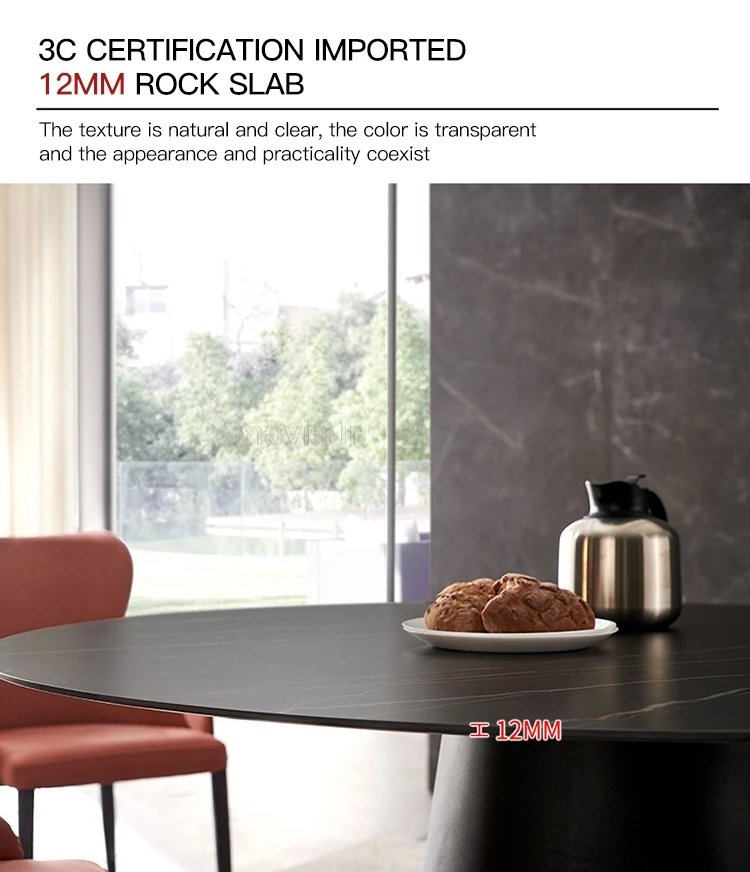 Description Picture 5 of itemModern Round Kitchen Table With Turntable Indoor Home Furniture Nordic Simple Small Apartment Black Dining Table Set