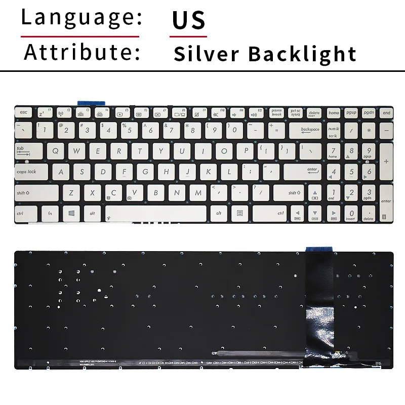 Teclado do Portátil do Russo dos E.u. Luminoso para Asus N550jv U500 Q550l N56v N76v N550 j x jv jk G550j N750 j jv g N56dp N56vz N56vm - Imagem 6