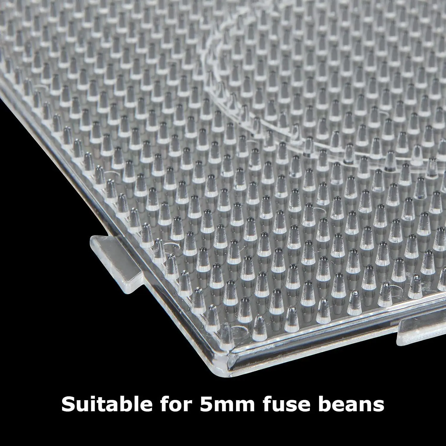 5mm Fuse Beads Pegboards Large Plastic Bead Pegboard Fuse Beads Boards with Beads Square Peg Boards Kit for Kids DIY Craft Beads 4