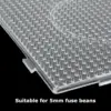 5mm Fuse Beads Pegboards Large Plastic Bead Pegboard Fuse Beads Boards with Beads Square Peg Boards Kit for Kids DIY Craft Beads 4