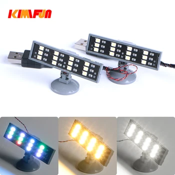 다채로운 LED 서치라이트 스포트라이트, USB 스트리트 시티 시리즈, 벽돌 조명 빌딩 블록 호환, 2 개