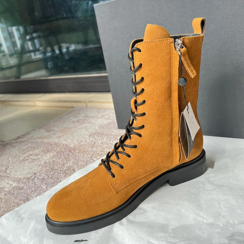 Withered British Retro Pointed Strap Leather Boots Women Fashion Ladies Motorcycle Cowhide Ankle  Boots