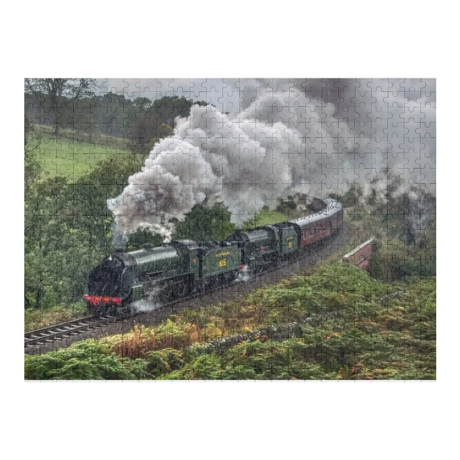 A pair of Southern Railways Locomotives in the rain Jigsaw Puzzle Jigsaw Pieces Adults Personalized Gift Married Puzzle line two layers raincoats hooded rain poncho waterproof rain coat cover jacket for men women adults