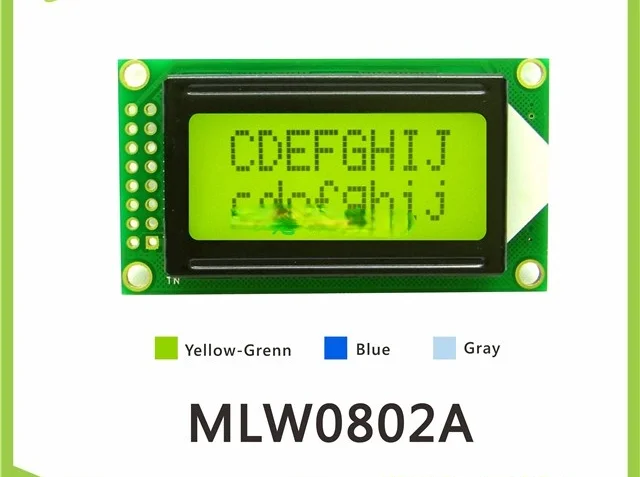 

ЖК-дисплей 8X2 0802 символьный ЖК-дисплей модуль желто-зеленый экран синий экран 5 В 0802A