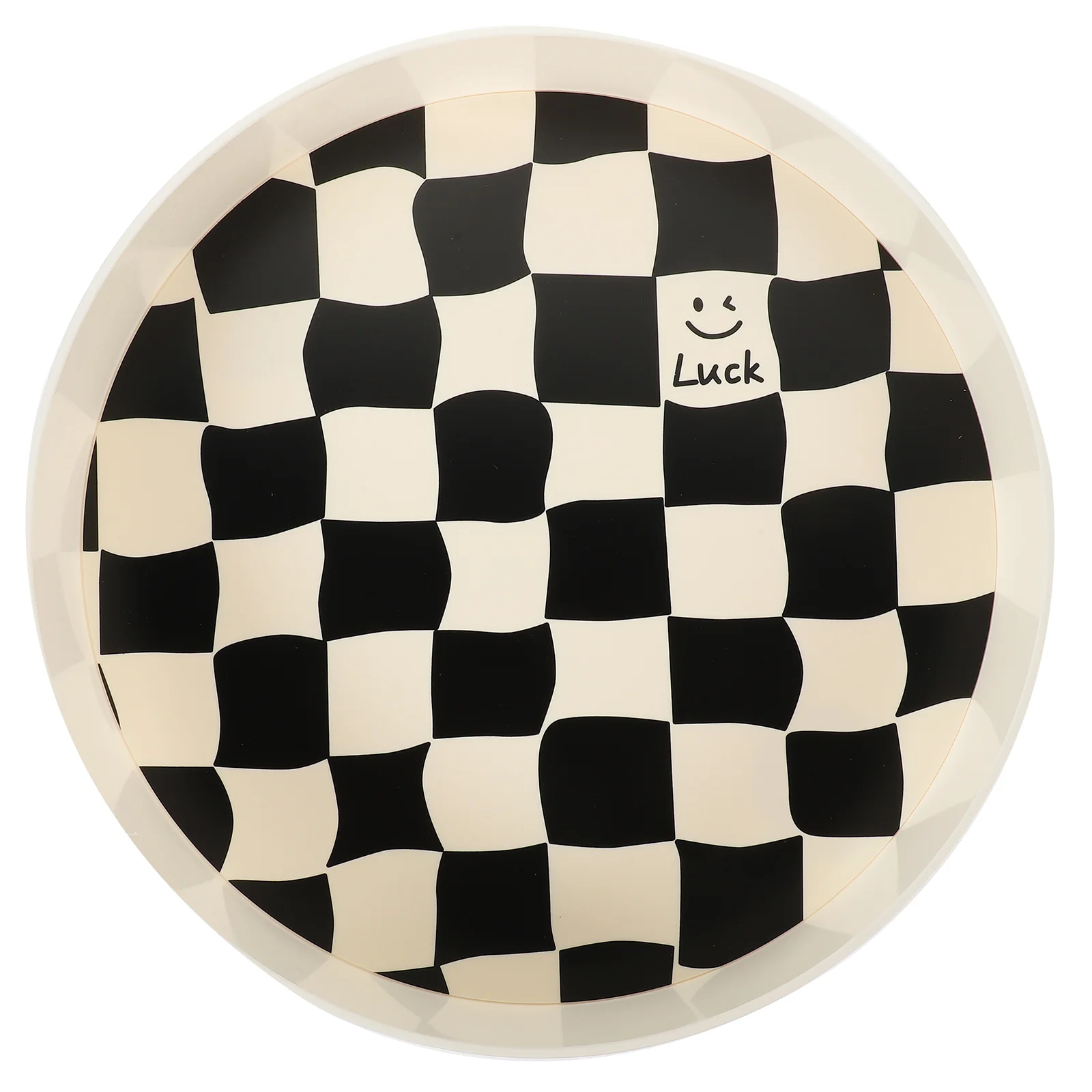

Black and White Grid Tray Vanity Trays for Dressers Decorative Jewelry Holder Trendy Home Ornament Storage Organizer Plate