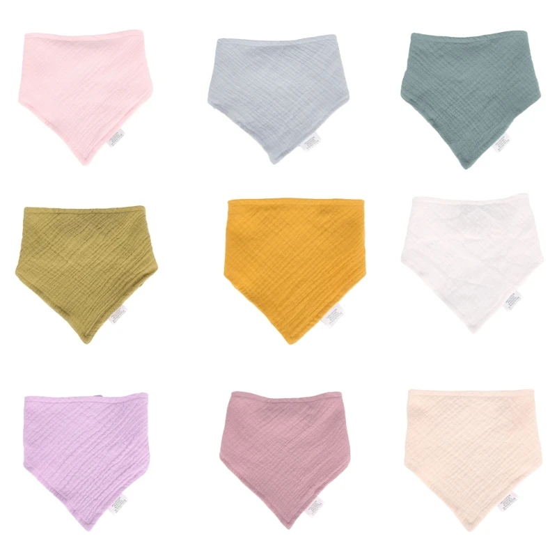 

127D Newborn Bibs Absorbent Babies Feeding Teething Bibs Soft- Cotton Adjustable Bibs for Babies for Shower Birthday Present