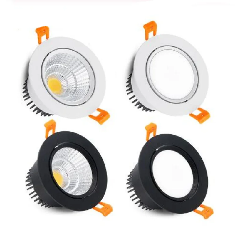 

round Dimmable Recessed LED Downlights 5W 7W 9W 12W 15W 18W COB LED Ceiling Lamp Spot Lights AC110-220V LED Lamp