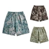 Men Summer Loose Casual Shorts Brand New Floral Printed Board Shorts Elastic Drawsting Cargo Shorts Fashion Male Cotton Shorts