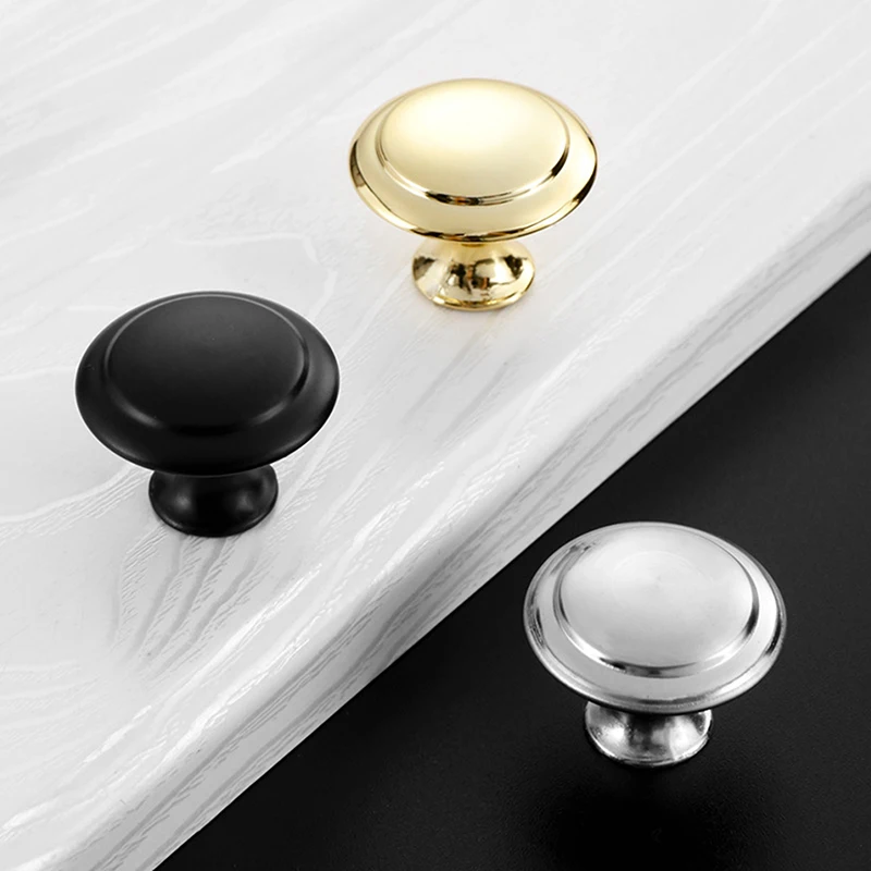 2PCS Round Cabinet Knobs Stainless Steel Drawer Door Pull Kitchen Cupboard Door Decoration Handles Home Cabinet Knobs Hardware